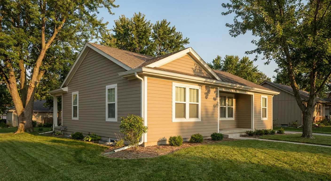 Finished LP SmartSide engineered-wood siding on a house